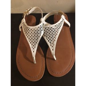 Jessica Simpson White Flat Sandals
